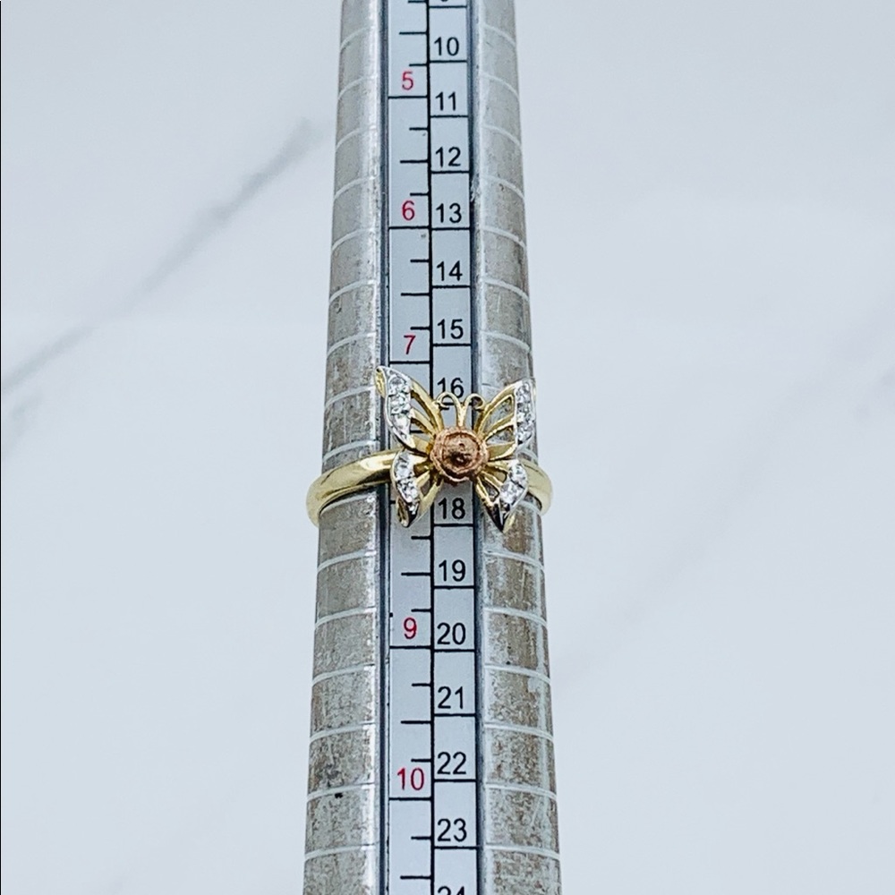 10k solid gold ring Butterfly Size 8 - Picture 3 of 5